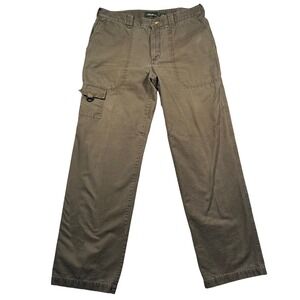 Y2K Eddie‎ Bauer Cargo Pants Utility Outdoor Brown Cotton Canvas Gorpcore 36x36